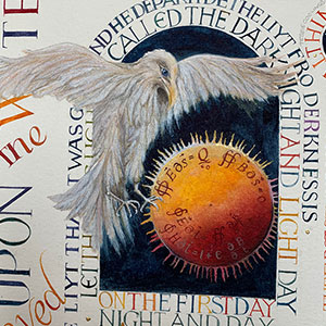 In The Beginning: Christina Religious calligraphy by Tess Cooling